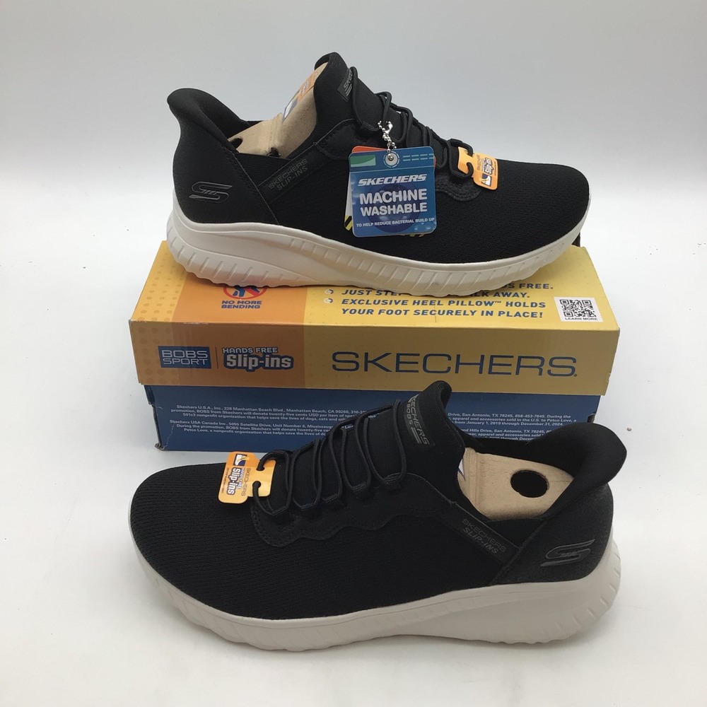 Skechers Bobs Squad Chaos Daily Inspiration Slip-ins Black Size 9 Sneakers NEW